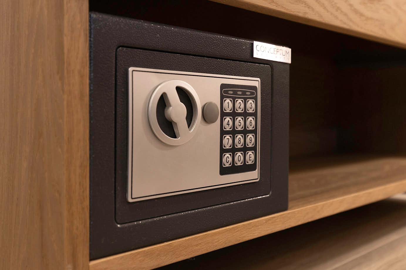 Photo Caption: In-Room Safe Feel Secure Keep your valuable posses